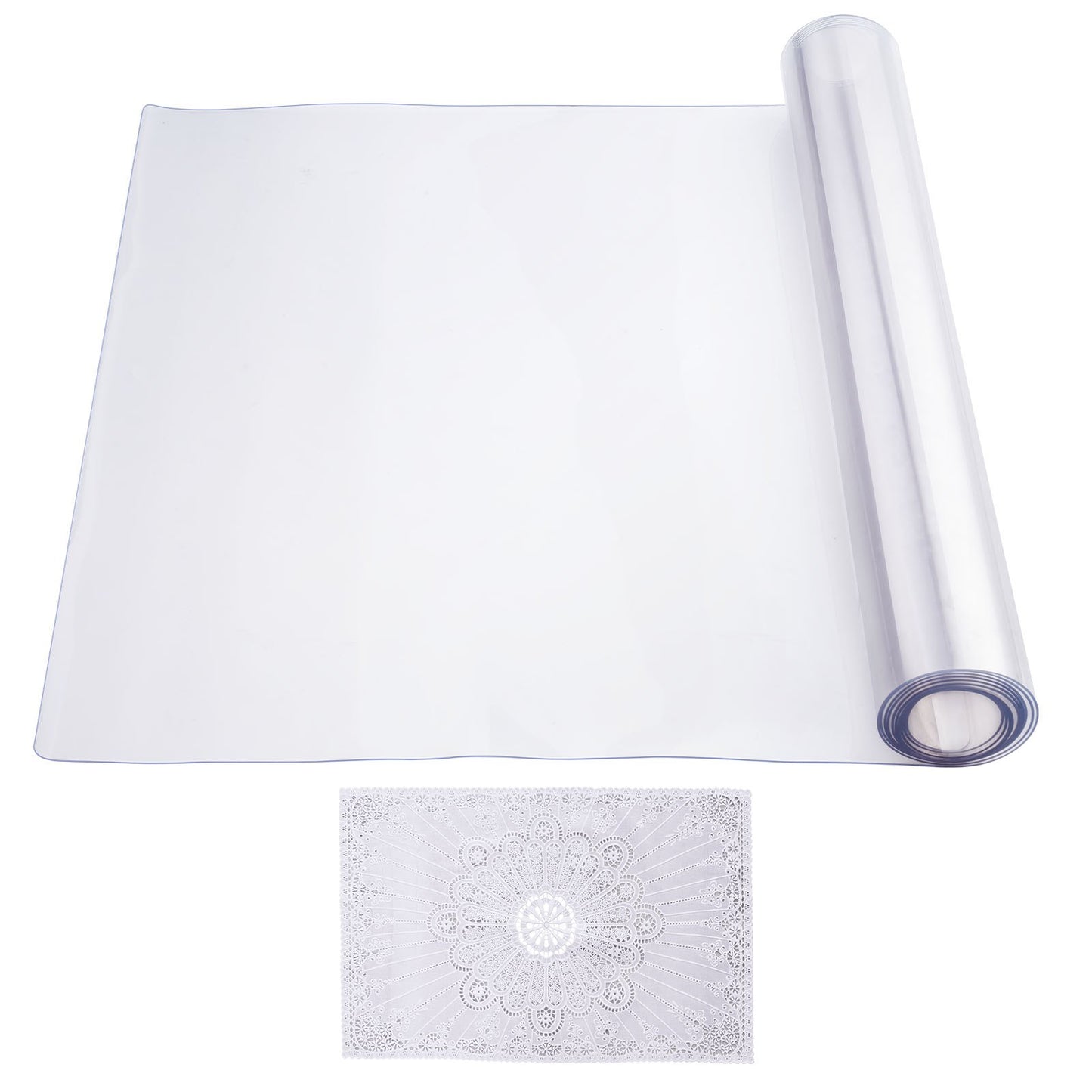 Tischdecke aus Kunststoff, 61 x 244 cm (24 x 96 Zoll), 1,5 mm dick, transparent, rechteckige PVC-Schreibtischunterlage, wasserdicht und leicht zu reinigen, für Büro, Kommode, Esstisch und Nachttisch