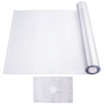 Tischdecke aus Kunststoff, 61 x 244 cm (24 x 96 Zoll), 1,5 mm dick, transparent, rechteckige PVC-Schreibtischunterlage, wasserdicht und leicht zu reinigen, für Büro, Kommode, Esstisch und Nachttisch