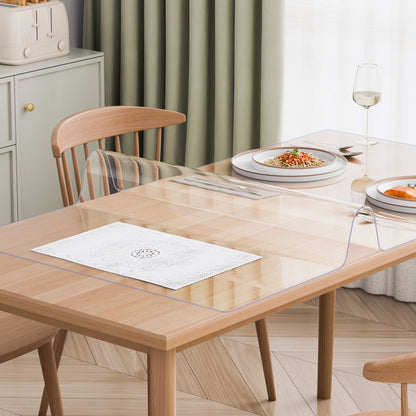 Tischdecke aus Kunststoff, 40 x 60 Zoll (ca. 102 x 152 cm), 1,5 mm dick, transparent, rechteckige PVC-Schreibtischunterlage, wasserdicht und leicht zu reinigen, für Büro, Kommode, Esstisch und Nachttisch