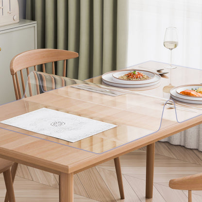 Tischdecke aus Kunststoff, 40 x 60 Zoll (ca. 102 x 152 cm), 2,0 mm dick, transparent, rechteckige PVC-Schreibtischunterlage, wasserdicht und leicht zu reinigen, für Büro, Kommode, Esstisch und Nachttisch