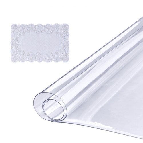 Transparente Tischschutzdecke, 91 x 183 cm, 1,5 mm dicke PVC-Tischdecke, wasserdichter Tischschutz für Schreibtisch, Couchtisch und Esstisch