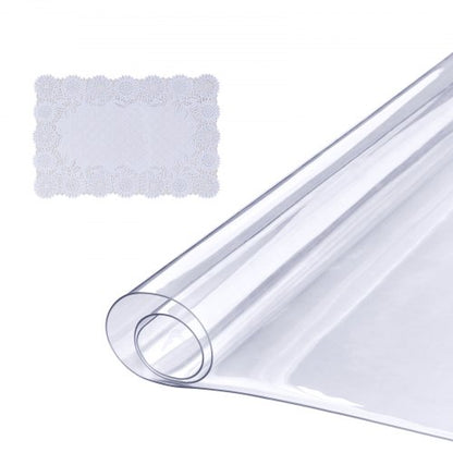 Transparente Tischschutzdecke, 91 x 183 cm, 1,5 mm dicke PVC-Tischdecke, wasserdichter Tischschutz für Schreibtisch, Couchtisch und Esstisch