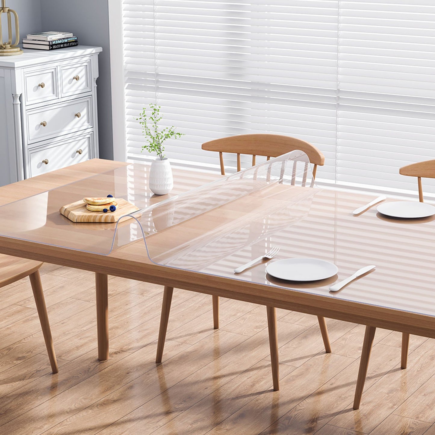 Transparente Tischschutzdecke, 91 x 183 cm, 1,5 mm dicke PVC-Tischdecke, wasserdichter Tischschutz für Schreibtisch, Couchtisch und Esstisch