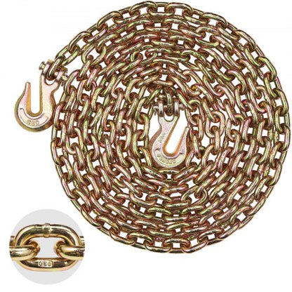 G80 Transport-Zurrkette, 5/16" x 14,2' Abschleppkette mit Schäkelhaken, 4900 lbs sichere Arbeitslast, Hochleistungs-Anhängerkette für den Transport von Abschleppwagen-Zurrausrüstung