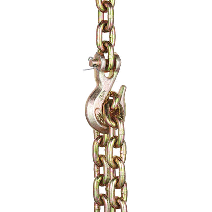 G80 Transport Binder Chain, 5/16" x 10.3' 2-Pack Tow Chain with Clevis Grab Hooks, 4900 lbs Safe Working Load, Heavy Duty Logging Chain for Transporting Towing Truck Tie Down Binding Equipment