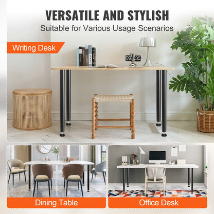 711,2 mm verstellbare Schreibtischbeine, 4er-Set verstärkte Stahl-Schreibtischbeine für Selbstmontage, Tragkraft 544,3 kg, Schnellmontage dank verstellbarer Fußkappen, schwarz