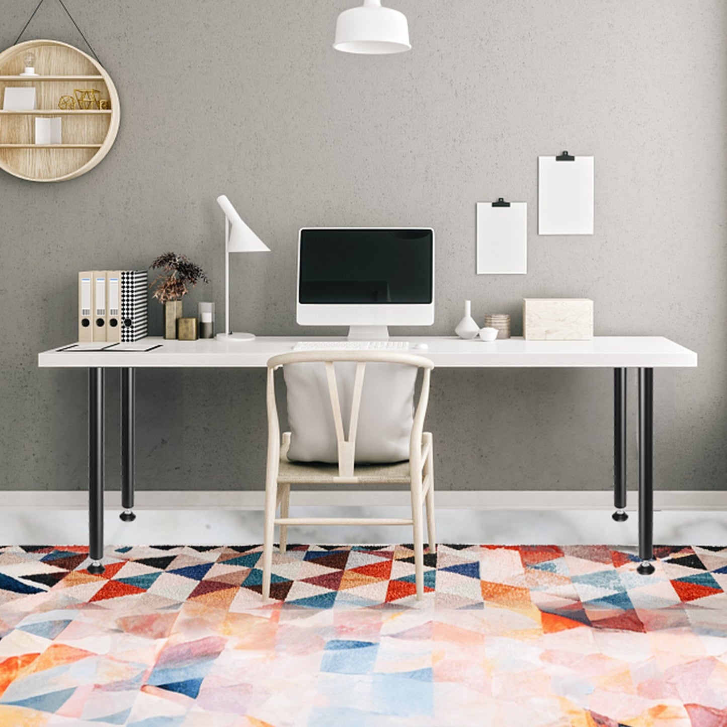 711,2 mm verstellbare Schreibtischbeine, 4er-Set verstärkte Stahl-Schreibtischbeine für Selbstmontage, Tragkraft 544,3 kg, Schnellmontage dank verstellbarer Fußkappen, schwarz