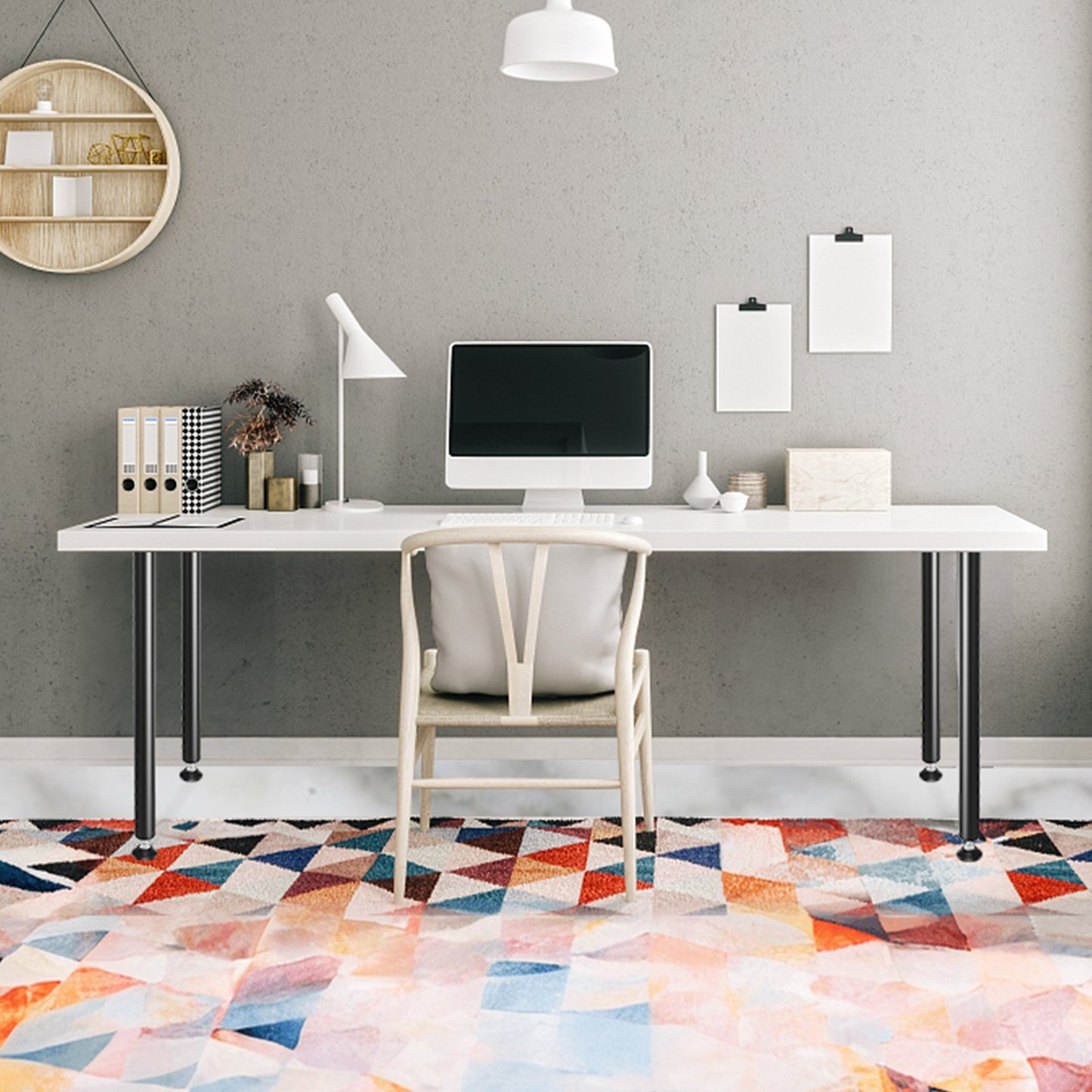 762 mm verstellbare Schreibtischbeine, verstärkte Stahl-Tischbeine, 4er-Set für Selbstmontage, Tragkraft 544,3 kg, Schnellmontage dank verstellbarer Fußkappen, schwarz