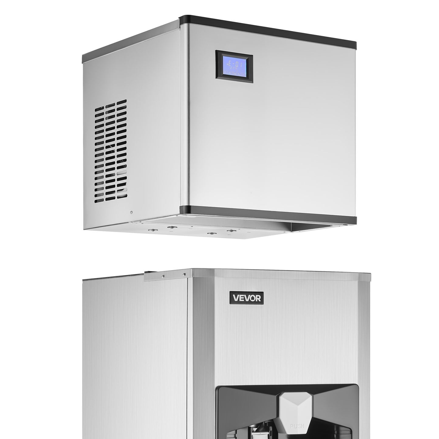 Commercial Ice Maker, 500 Lbs/Day Ice Maker Machine, 180 Lbs Large Ice Storage Bin with 20 Lbs/Min Automatic Ice Dispensing, Self-Cleaning Ice Machine with Touchscreen for Bar, Cafe, Restaurant