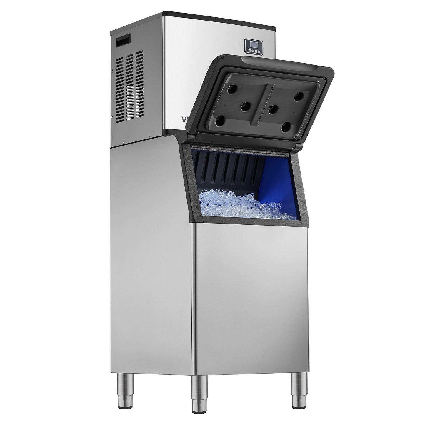 Commercial Ice Maker Machine, 181.4 kg/24H Ice-Making Machine with 136 kg Large Storage Bin, Auto Self-Cleaning Ice Maker with Touchscreen for Bar Cafe Restaurant Business Commercial
