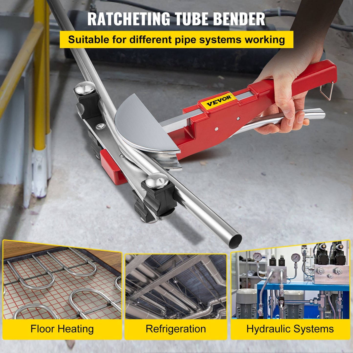 Kupferrohrbieger für HLK- und Kältetechnik, Ratschenrohrbieger 1/4" bis 7/8"