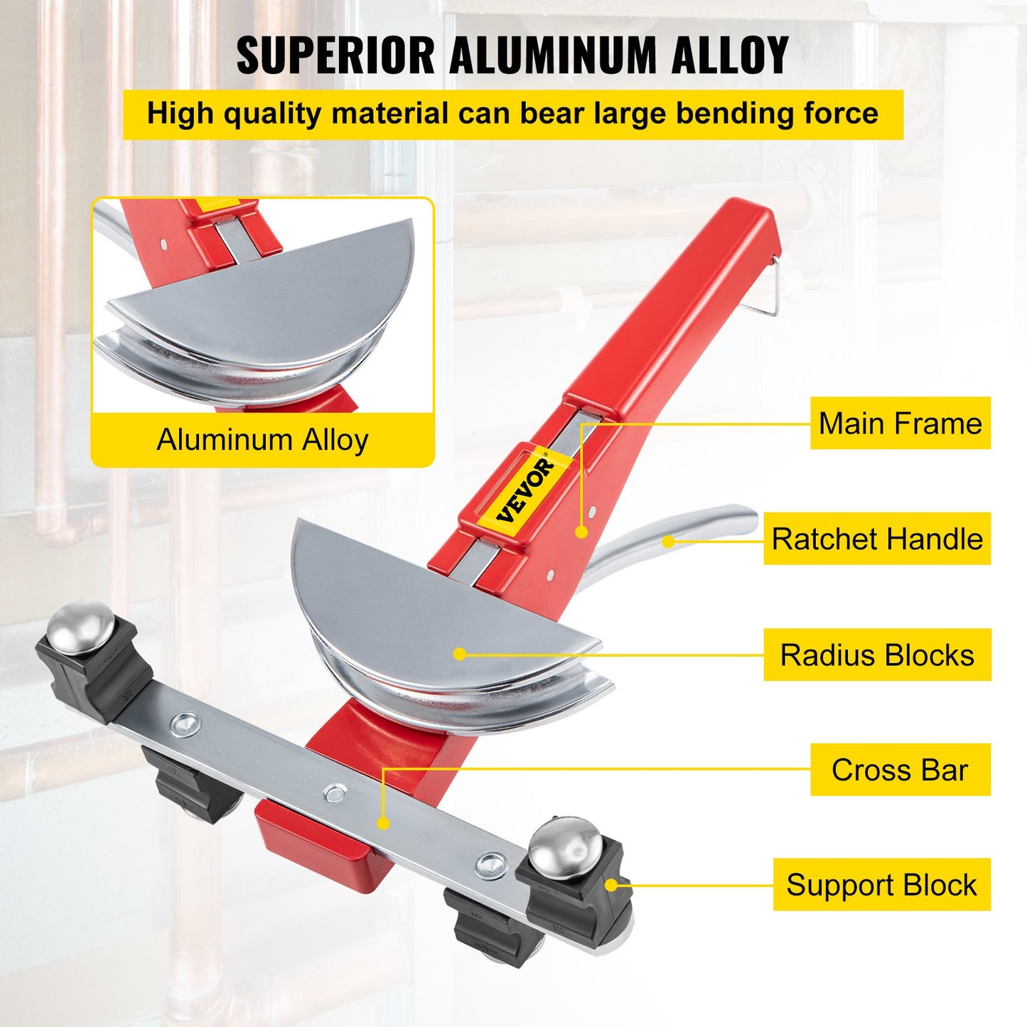 Kupferrohrbieger für HLK- und Kältetechnik, Ratschenrohrbieger 1/4" bis 7/8"