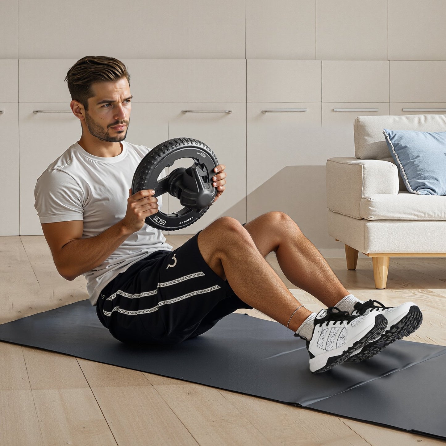 Cross-Training-Schuhe, Sneaker in Weite M, UK-Größe 10, Schuhe mit breiter Zehenbox, Fußgewölbeunterstützung und verstellbarer Schnürung, Trainingsschuhe zum Laufen, Turnen, Gassigehen und Gewichtheben (Weiß)