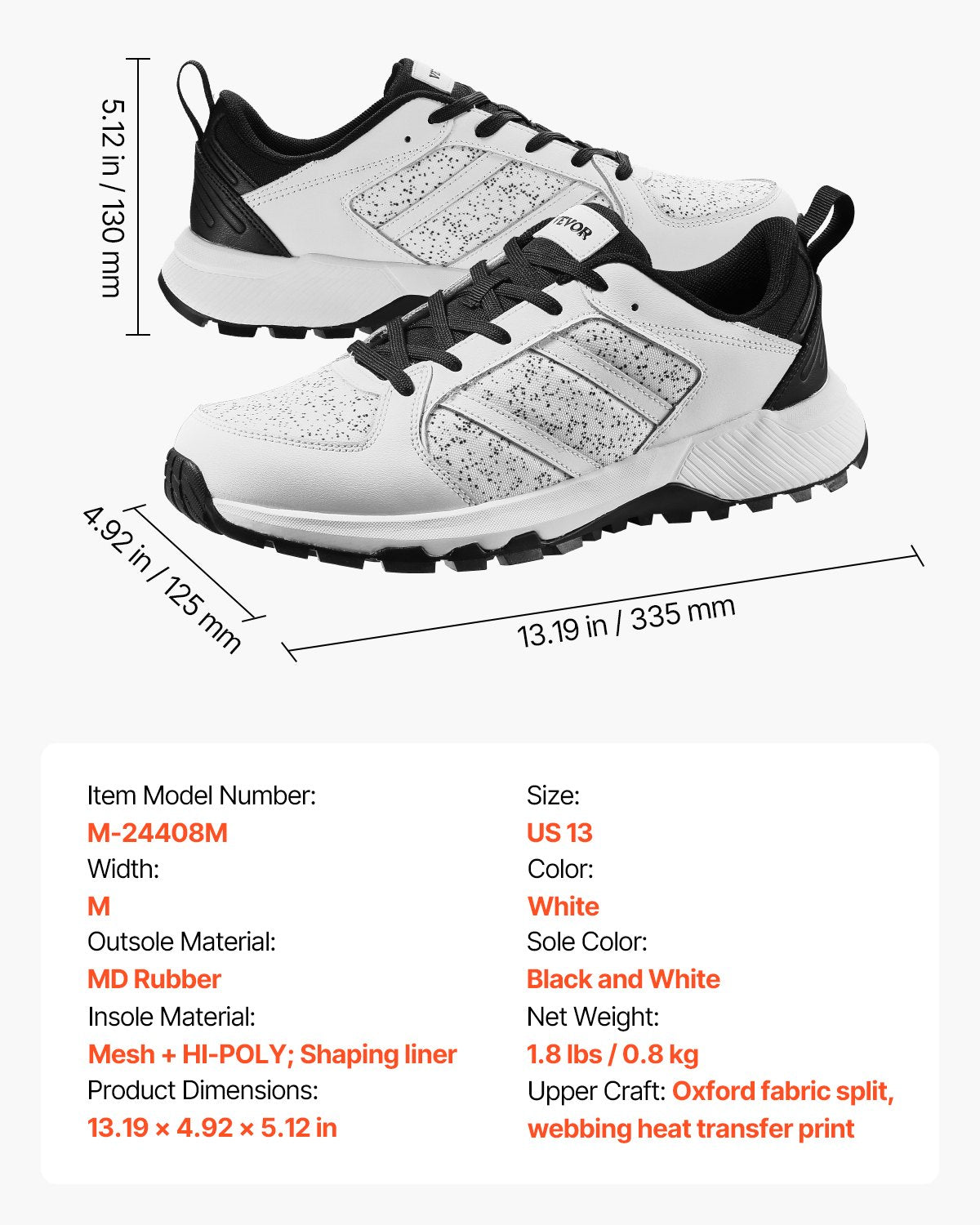 Cross-Training-Schuhe, Sneaker in Weite M, UK-Größe 12, Schuhe mit breiter Zehenbox, Fußgewölbeunterstützung und verstellbarer Schnürung, Trainingsschuhe zum Laufen, Turnen, Gassigehen und Gewichtheben (Weiß)