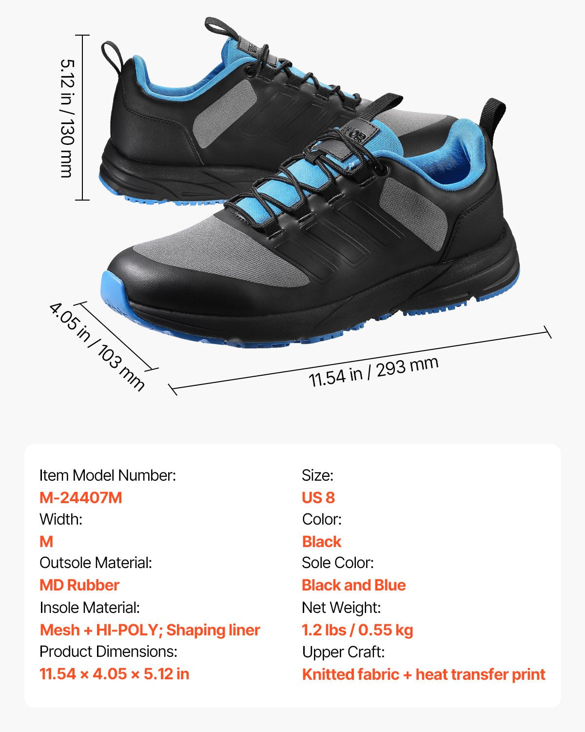 Cross-Training-Schuhe, Sneaker in Weite M, UK-Größe 7, Schuhe mit breiter Zehenbox, Fußgewölbeunterstützung und verstellbarer Schnürung, Trainingsschuhe zum Laufen, Turnen, Gassigehen und Gewichtheben (Schwarz)