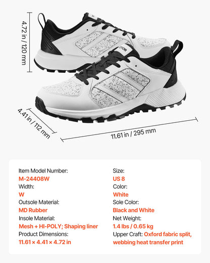 Cross Training Shoes, W Width Sneakers UK Size 7, Wide Toe Box Shoes with Arch Support & Adjustable Lace-up, Training Shoes for Running, Gymnastics, Dog Walking, and Weightlifting (White)