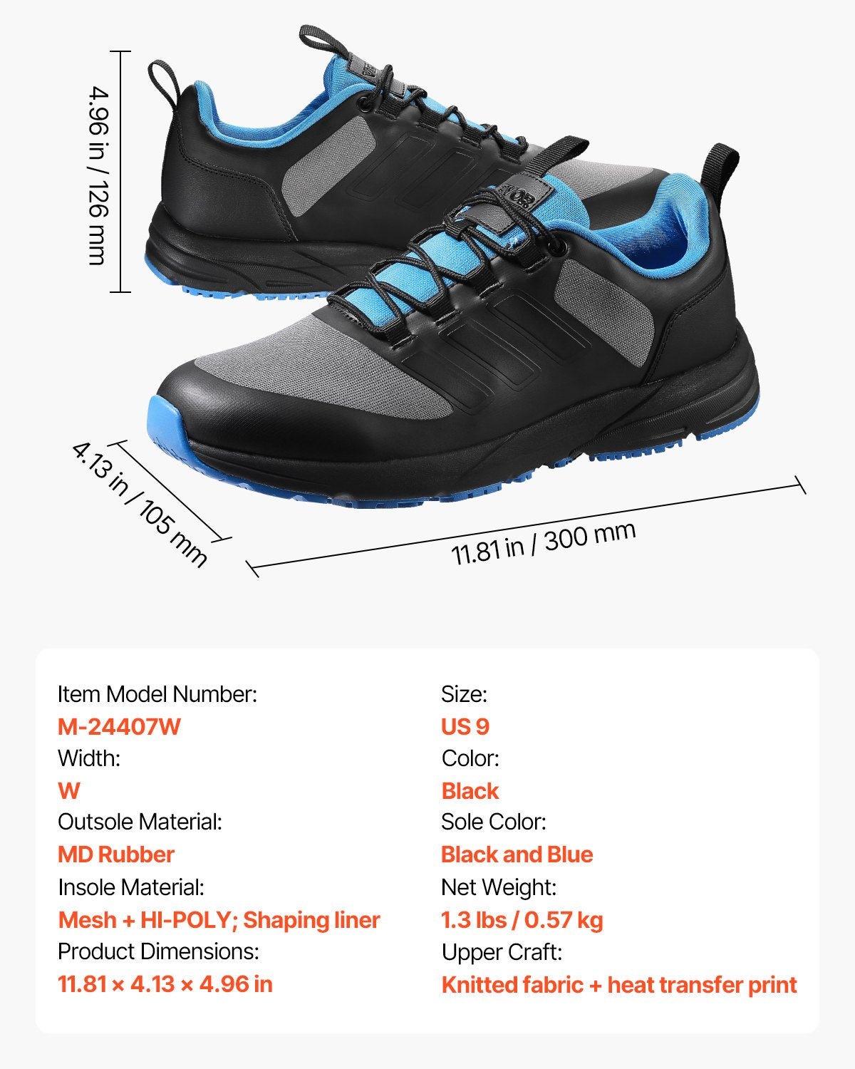 Cross-Training-Schuhe, Sneaker in Weite W, UK-Größe 8, Schuhe mit breiter Zehenbox, Fußgewölbeunterstützung und verstellbarer Schnürung, Trainingsschuhe zum Laufen, Turnen, Gassigehen und Gewichtheben (Schwarz)