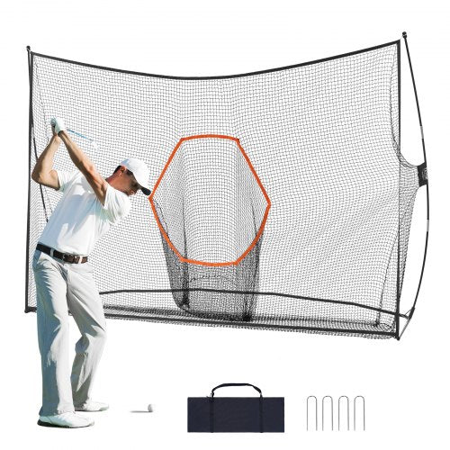Golf Practice Hitting Net, Huge 10.8x7ft Golf Net, Personal Driving Range for Indoor Outdoor Use, Portable Home Golf Aid Net with Target/Fiberglass Frame/Carry Bag, Gift for Men, Golf Lovers