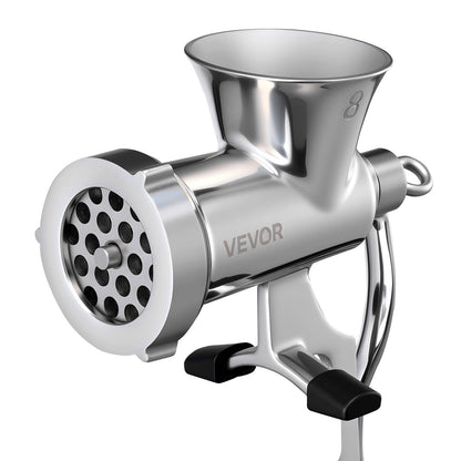 Manual Meat Grinder, 304 Stainless Steel Hand Crank Meat Mincer with Steel Table Clamp, Sausage Stuffer with 2 Cutting Plates & Sausage Tube, Food Grinder for Beef Chili Pork Kitchen Tabletop