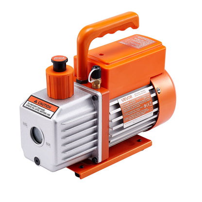 115 L/min AC Vacuum Pump and Gauge Set, Single Stage, Rotary Vane HVAC Air Vacuum Pump, A/C Refrigerant Manifold Gauge Kit, with Leak Detector, Carry Bag, for R134a R22 R410a R1234YF Refrigerant