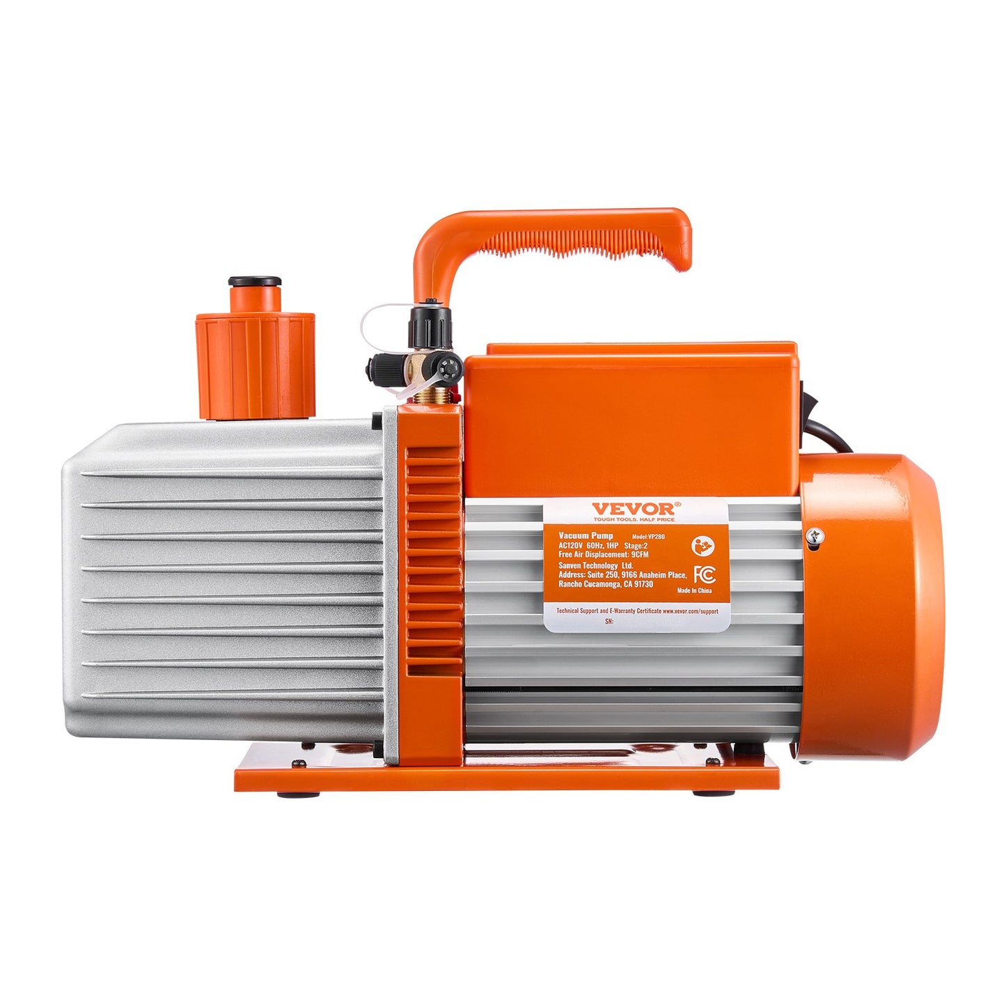 Vacuum Pump, 533 L/min(9 CFM), HVAC 2 Stage Rotary Vane Vacuum Pump, for R134a R22 R410a Systems, Auto AC Vacuum Pump Kit with Oil Bottle, for Automotive Air Conditioner Maintenance Resin Degassing