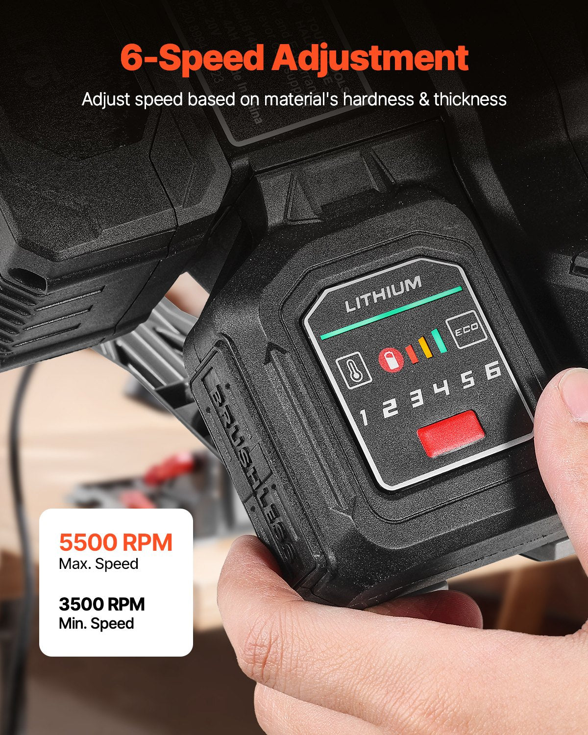 Cordless Track Saw, 140 mm(5-1/2 in) Blade, Brushless Plunge Circular Saw Kit, Tracksaw with 4Ah 20V Battery, Hard Case, 52 mm(2.05 in) Cutting Depth, for Wood, Plastic, Tool Only (Guide Rail Sold Separately)