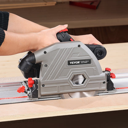 Cordless Track Saw, 140 mm(5-1/2 in) Blade, Brushless Plunge Circular Saw Kit, Tracksaw with 4Ah 20V Battery, Hard Case, 52 mm(2.05 in) Cutting Depth, for Wood, Plastic, Tool Only (Guide Rail Sold Separately)