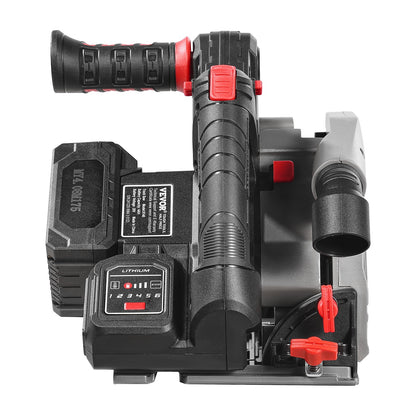 Cordless Track Saw, 140 mm(5-1/2 in) Blade, Brushless Plunge Circular Saw Kit, Tracksaw with 4Ah 20V Battery, Hard Case, 52 mm(2.05 in) Cutting Depth, for Wood, Plastic, Tool Only (Guide Rail Sold Separately)