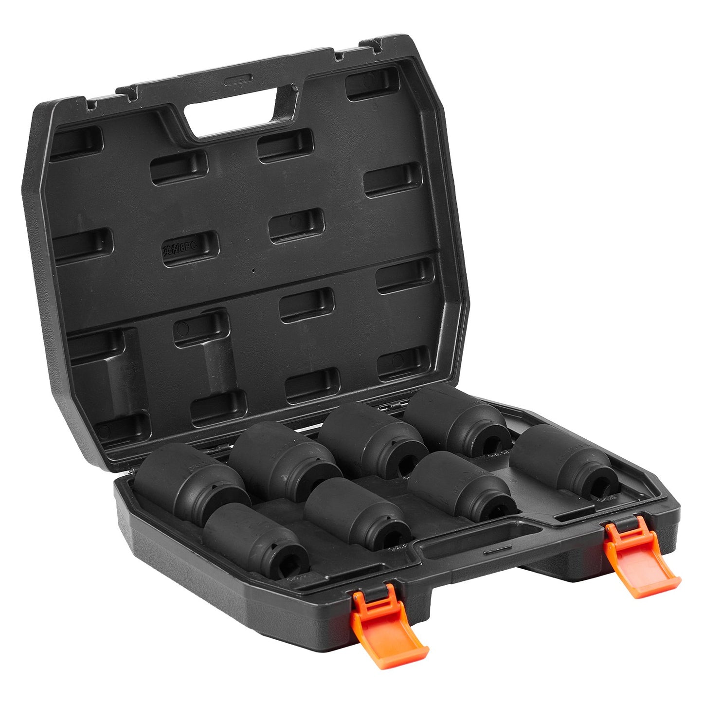 Achsmuttern-Schlagschrauber-Steckschlüsselsatz, 1/2"-Antrieb, tief, 12-kant, 8-teilig, metrisch, Spindelmuttern-Steckschlüsselsatz, wärmebehandelter CR-MO-Steckschlüsselsatz mit Aufbewahrungskoffer, Autoreparatur, Entfernen oder Anbringen von Achsmuttern