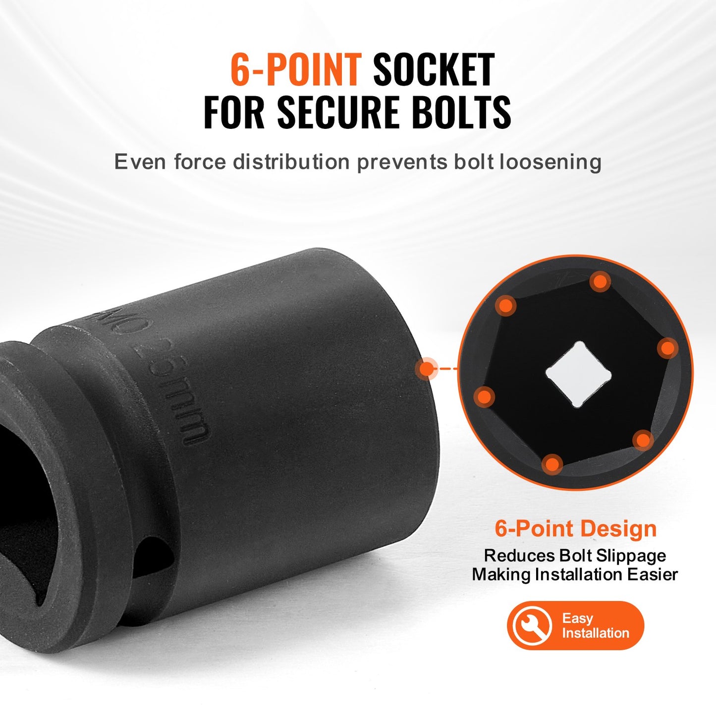 Axelmutter anslagshylsa 3/4" Drive 6-points 8 ST Metrisk spindelhylsa