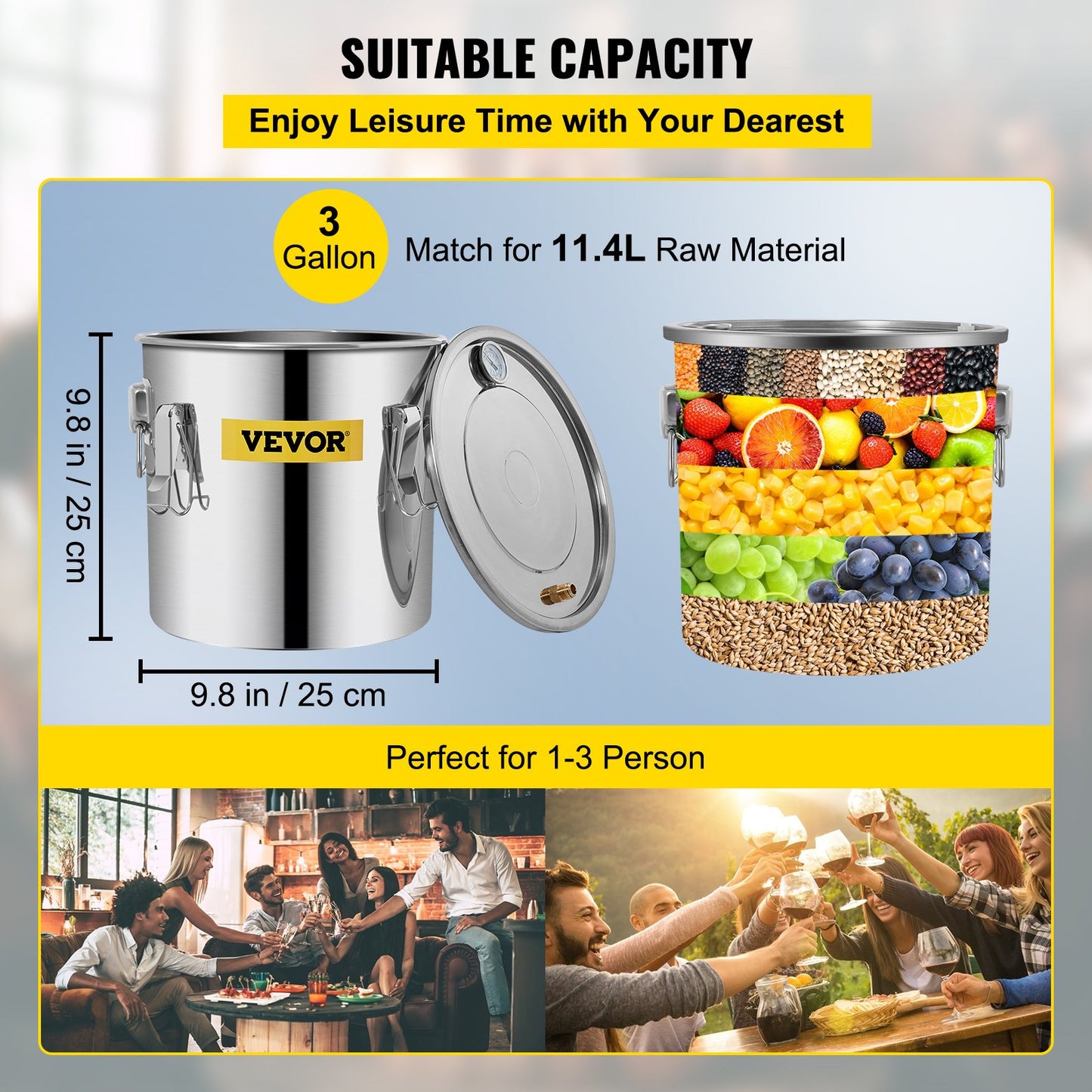 Moonshine-Destillierapparat-Set 12,5 l Wasser- und ätherische Öldestilliergerät mit Wasserpumpe