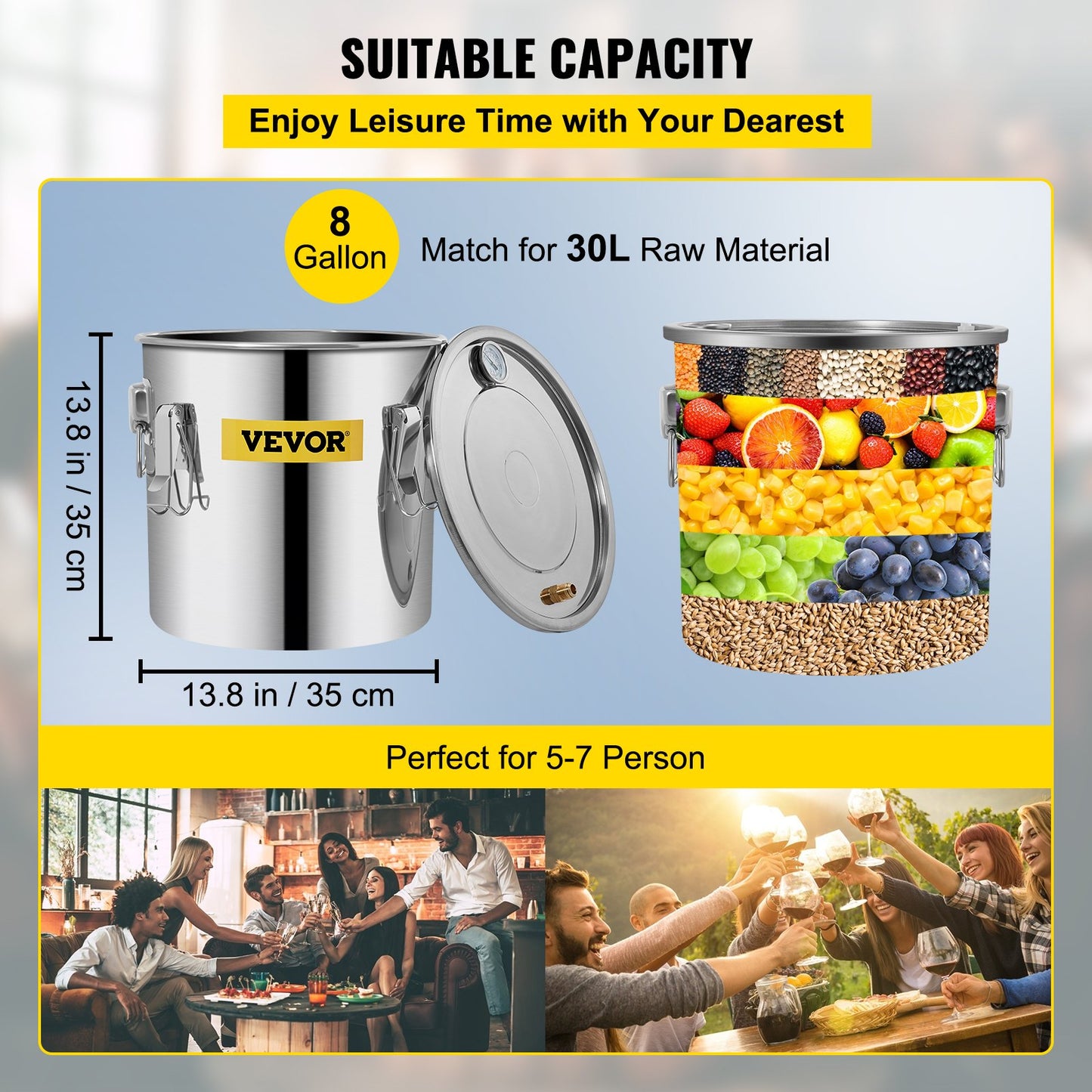 Moonshine Still Destillerie-Set 36,3 L Ätherisches Öl Destillier-Set mit Wasserpumpe