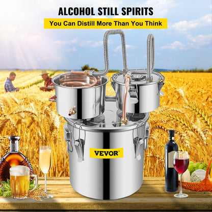 32.2 L Home Use Moonshine Still Brewing Stainless Steel Water Essential Oil Double Keg