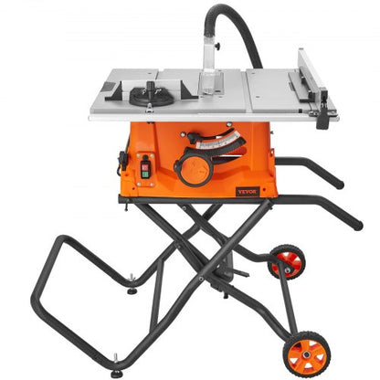 25.4 cm Table Saw w/ Stand Electric Cutting Machine 4800RPM 63.5 cm Rip Capacity
