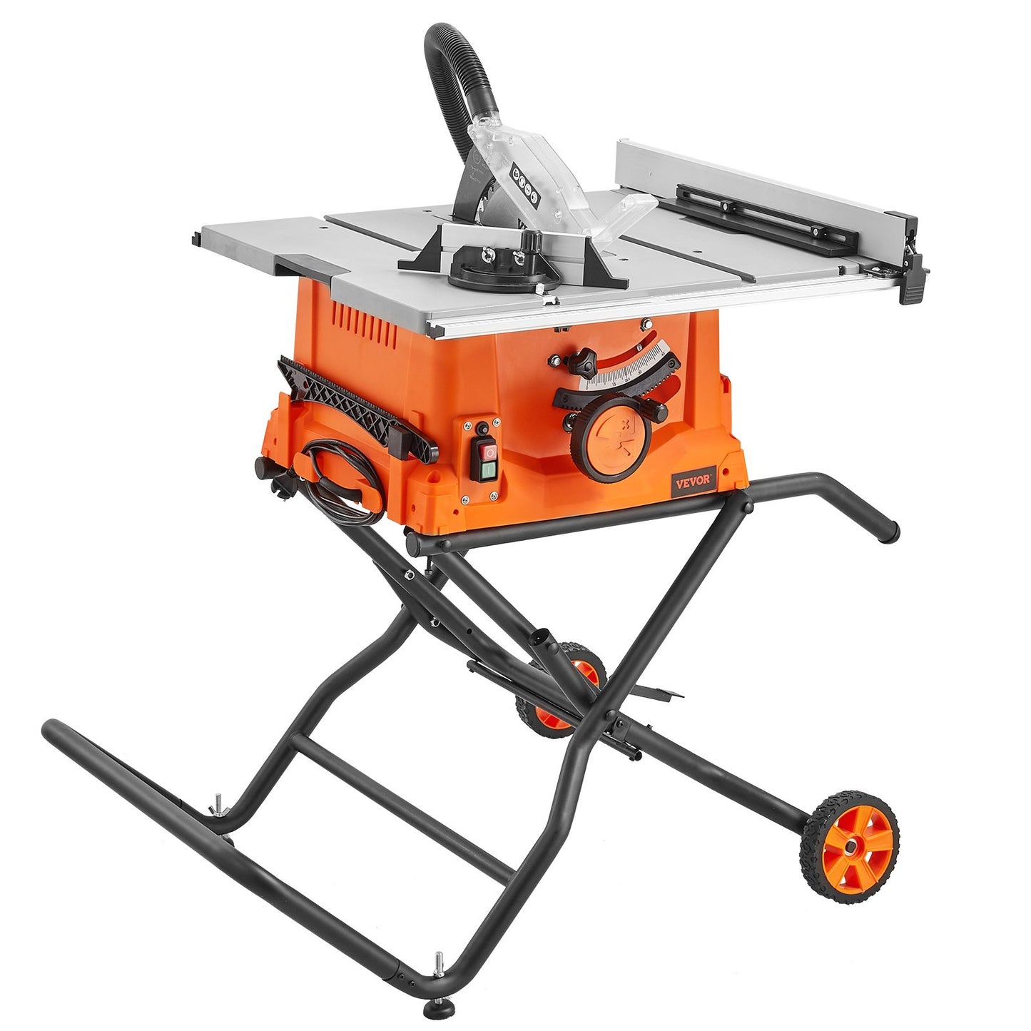 25.4 cm Table Saw w/ Stand Electric Cutting Machine 4800RPM 63.5 cm Rip Capacity