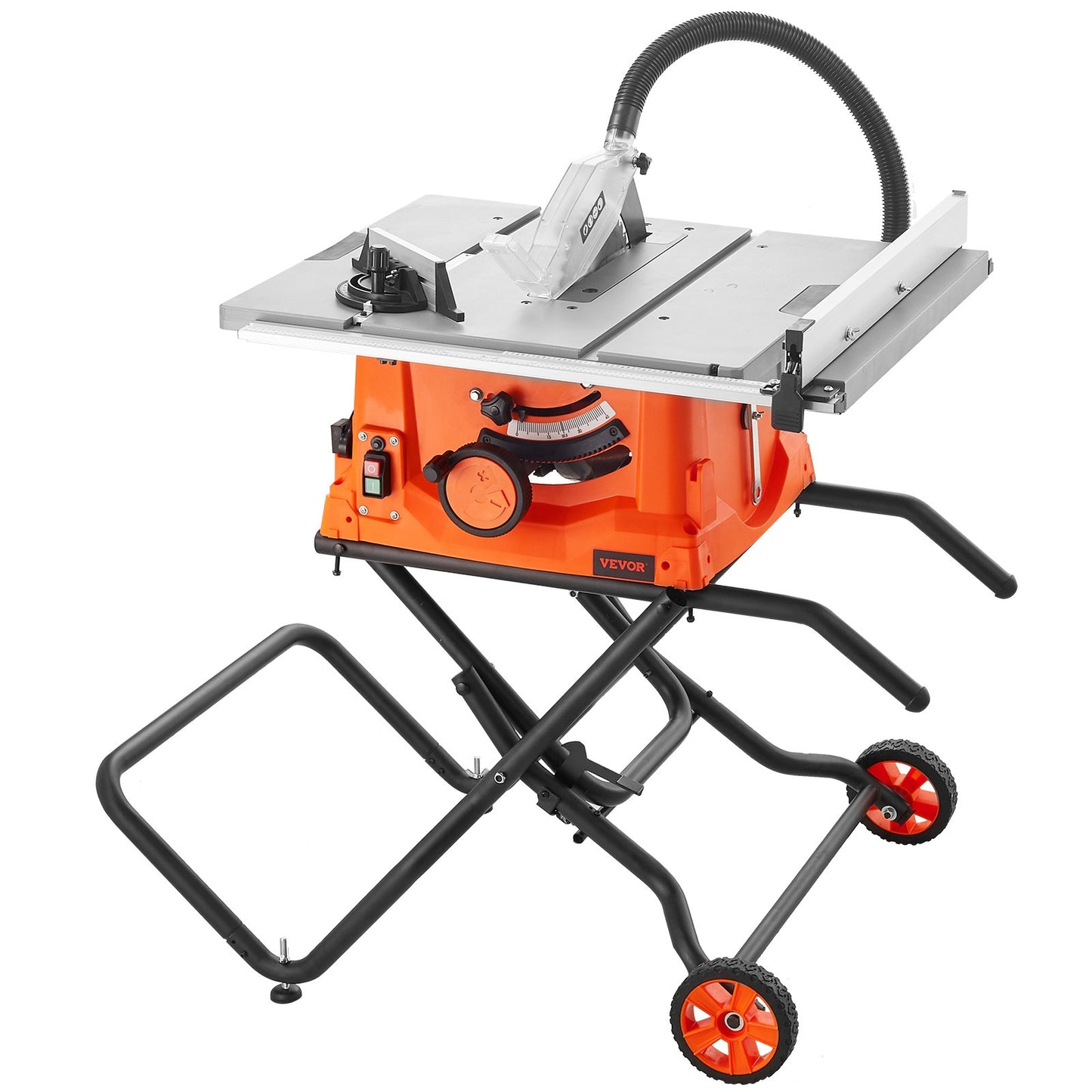 25.4 cm Table Saw w/ Stand Electric Cutting Machine 4800RPM 63.5 cm Rip Capacity
