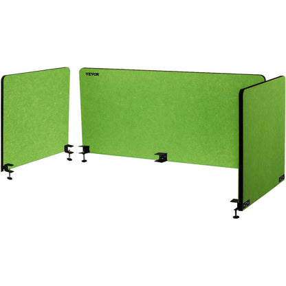 Desk Divider 60'' Desk Privacy Panel, 3 Panels Privacy Acoustic Panel, Sound Absorbing Acoustic Privacy Panel, Reduce Noise and Visual Distractions, Lightweight Clamp-on Divider Green