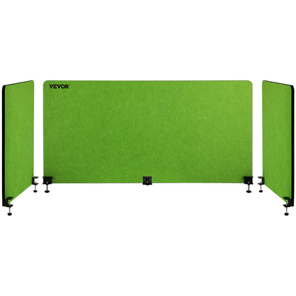 Desk Divider 60'' Desk Privacy Panel, 3 Panels Privacy Acoustic Panel, Sound Absorbing Acoustic Privacy Panel, Reduce Noise and Visual Distractions, Lightweight Clamp-on Divider Green