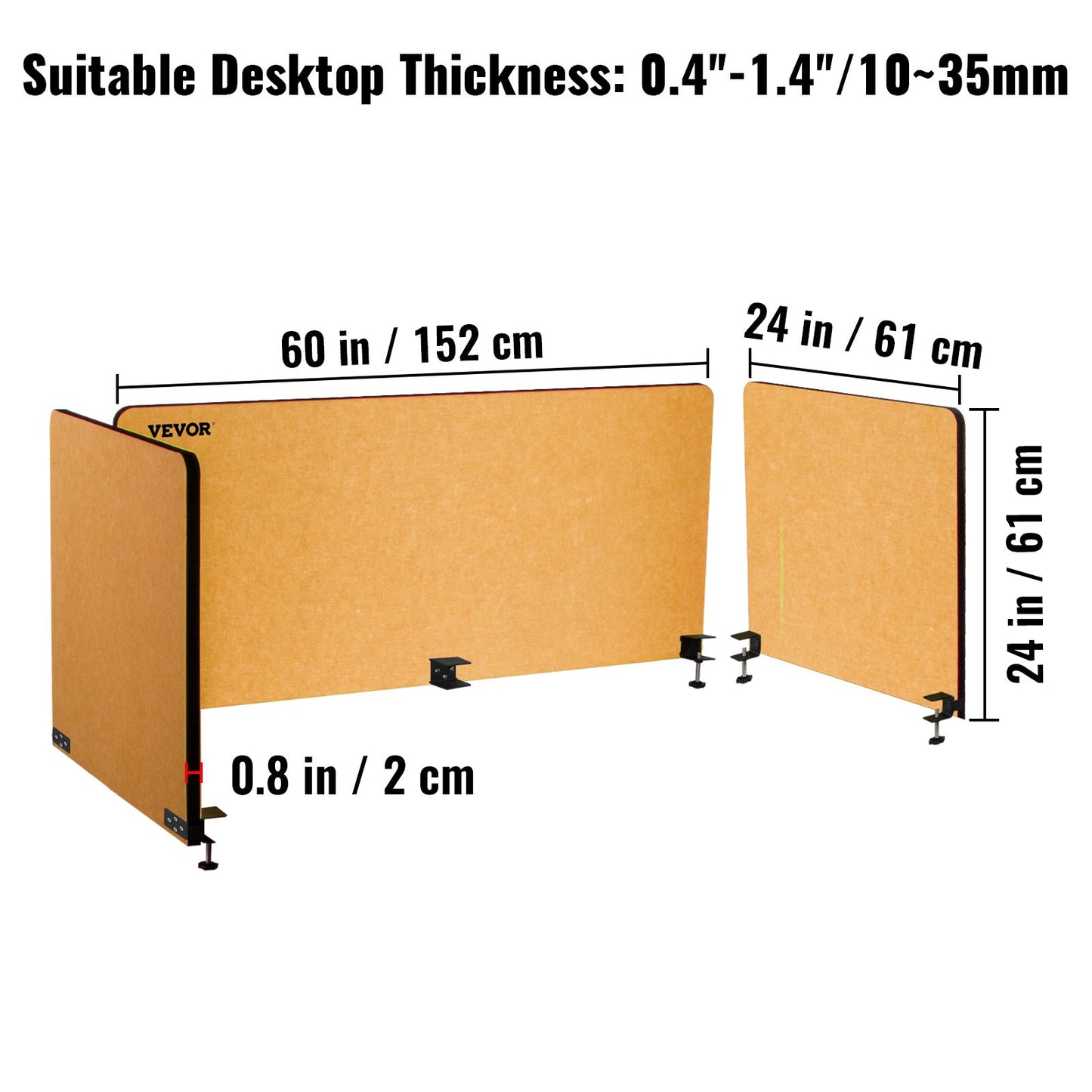 Desk Divider 60'' Desk Privacy Panel, 3 Panels Privacy Acoustic Panel, Sound Absorbing Acoustic Privacy Panel, Reduce Noise and Visual Distractions, Lightweight Clamp-on Divider Yellow