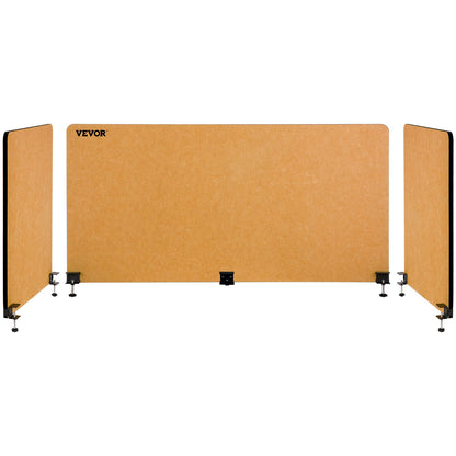 Desk Divider 60'' Desk Privacy Panel, 3 Panels Privacy Acoustic Panel, Sound Absorbing Acoustic Privacy Panel, Reduce Noise and Visual Distractions, Lightweight Clamp-on Divider Yellow