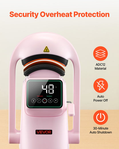 Automatische Transferpresse für Mützen, mit 2 austauschbaren Heizplatten, automatischer Öffnungs- und Schließfunktion, Touchscreen für präzise Zeit- und Temperaturregelung, geeignet für den Thermotransferdruck auf Kappen, Hüte und mehr (rosa).