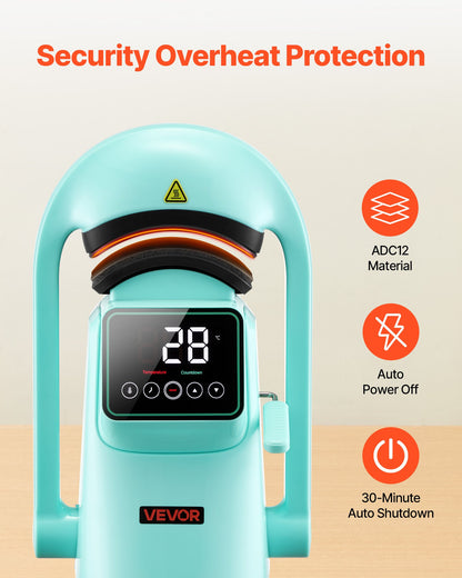 Automatische Hut-Transferpresse mit 2 austauschbaren Heizplatten, automatischem Öffnen und Schließen, Touchscreen für präzise Zeit- und Temperaturregelung, geeignet für den Thermotransferdruck auf Kappen und Hüten (grün).