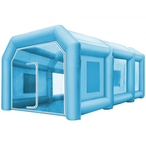 Inflatable Tent 792.5 x 396.2 x 304.8 cm Inflatable Spray Booth Custom Tent Inflatable Paint Booth Tent Car Paint Booth Giant Workstation 210D Oxford Fabric With 2 Blowers