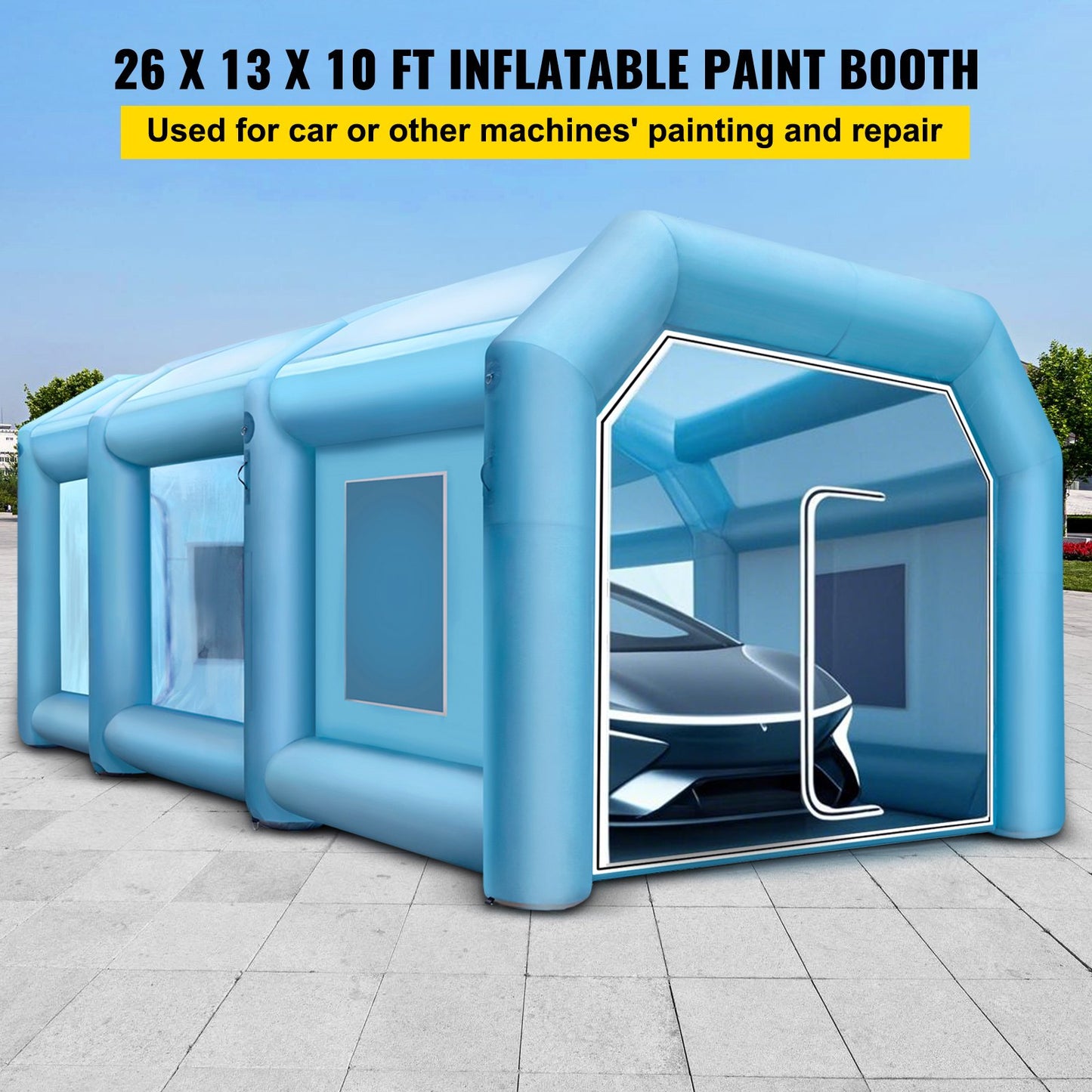 Inflatable Tent 792.5 x 396.2 x 304.8 cm Inflatable Spray Booth Custom Tent Inflatable Paint Booth Tent Car Paint Booth Giant Workstation 210D Oxford Fabric With 2 Blowers