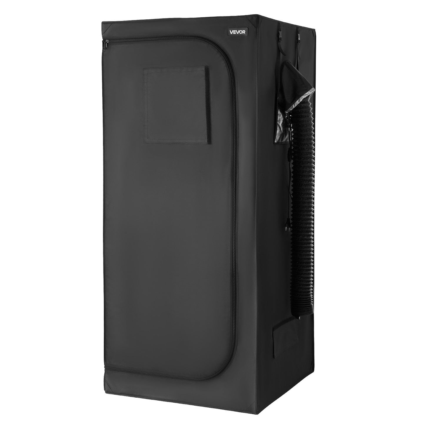 Indoor-Anbauzelt-Set, 80 x 80 x 180 cm, Pflanzenzelt mit Vollspektrum-LED-Pflanzenlampe und Belüftungssystem, 600D hochreflektierende Mylar-Folie, Anzuchtzelt für Blumen und Gemüse