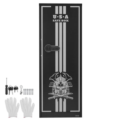 4-Waffen-Tresor, Langwaffenschrank für Gewehre und Pistolen, Schnellzugriff-Gewehrtresor mit 3 Munitionsfächern und 2 verstellbaren Halterungen, großer digitaler Schrank mit Schlüssel- und Zahlenschloss