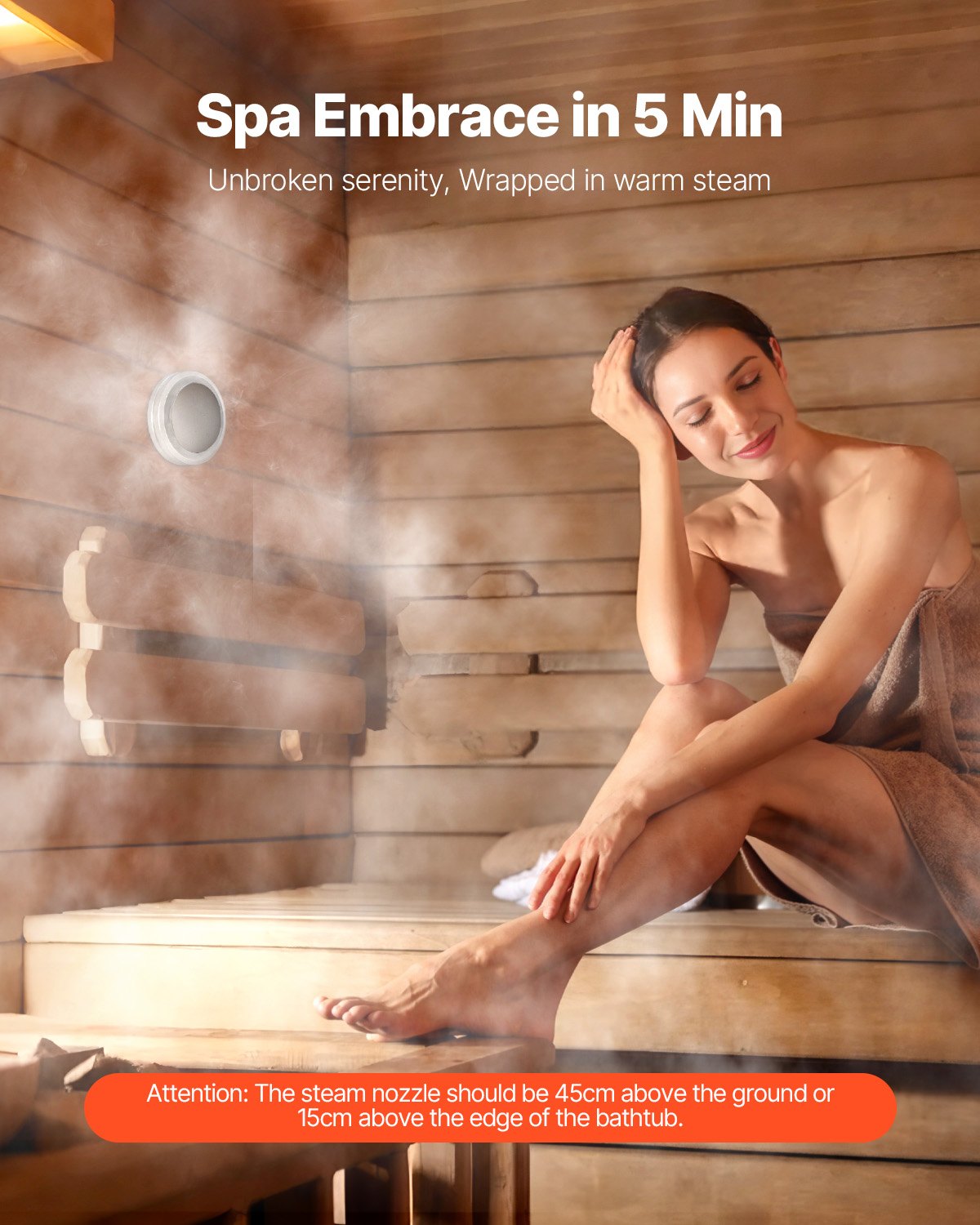 Dampfgenerator, 7,5 kW Dampfduschensystem mit Steuerung für Heimsauna, Badewanne und Spa, gewerbliches automatisches Ablaufset mit Überhitzungs-, Trockenlauf- und Überdruckschutz, 10 Min. bis 24 Std. Laufzeit, Schwarz