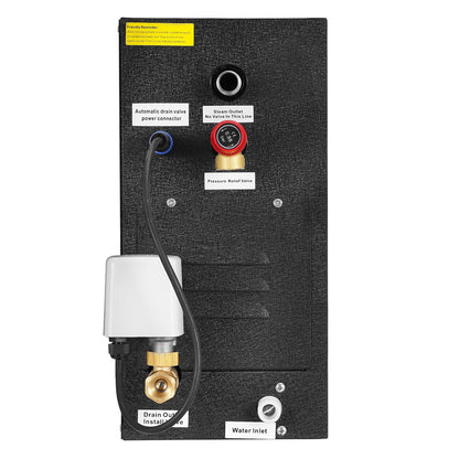 Dampfgenerator, 7,5 kW Dampfduschensystem mit Steuerung für Heimsauna, Badewanne und Spa, gewerbliches automatisches Ablaufset mit Überhitzungs-, Trockenlauf- und Überdruckschutz, 10 Min. bis 24 Std. Laufzeit, Schwarz
