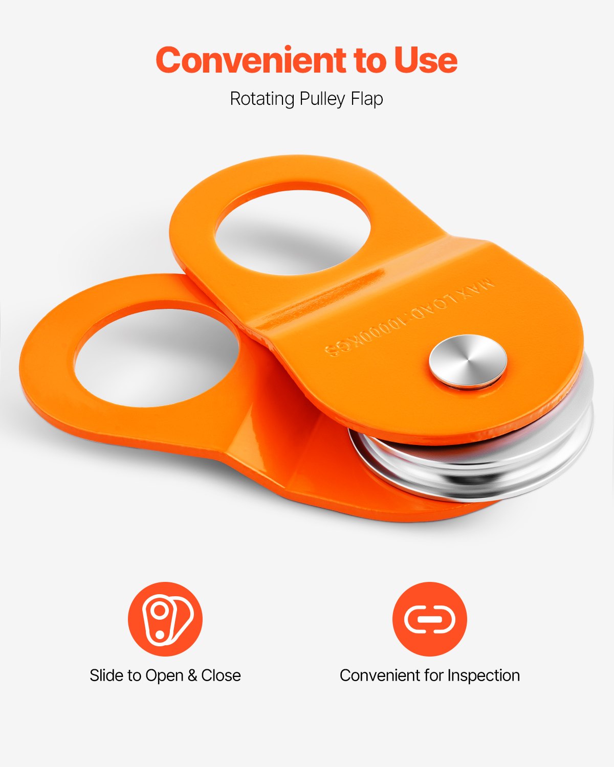 10-Tonnen-Seilwinden-Umlenkrolle, 22.000 lbs Tragkraft, Flaschenzugsystem, geeignet für Seile mit 0,4" - 0,55" Durchmesser, inklusive Seilwindenhaken, robustes Offroad-Bergungszubehör für LKW, Traktor, ATV und UTV