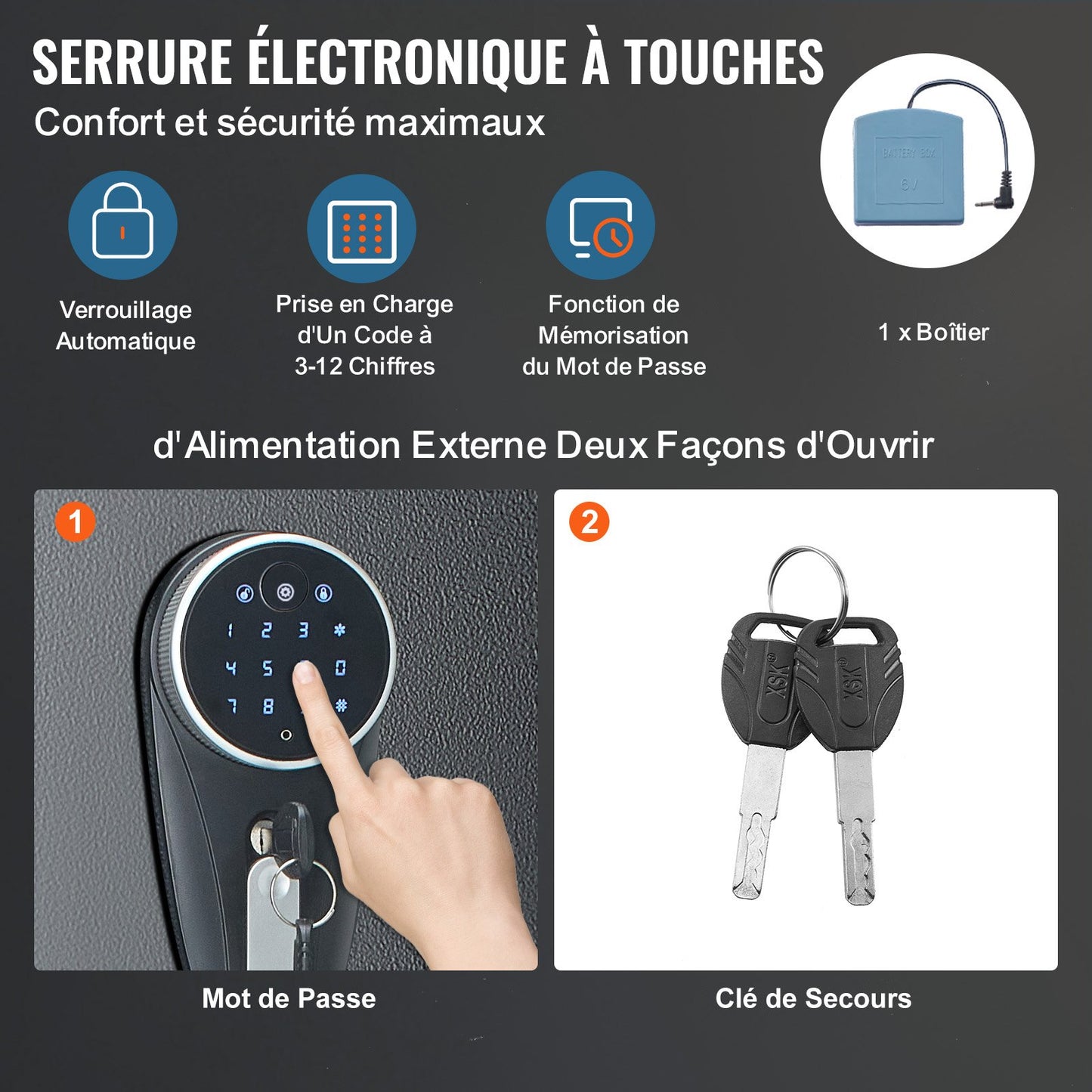 Waffenschrank für 7-8 Gewehre, Gewehrschrank mit digitalem Tastenfeld und Schloss, Waffenschrank mit integriertem Staufach, herausnehmbares Ablagefach für Langwaffen und Pistolen